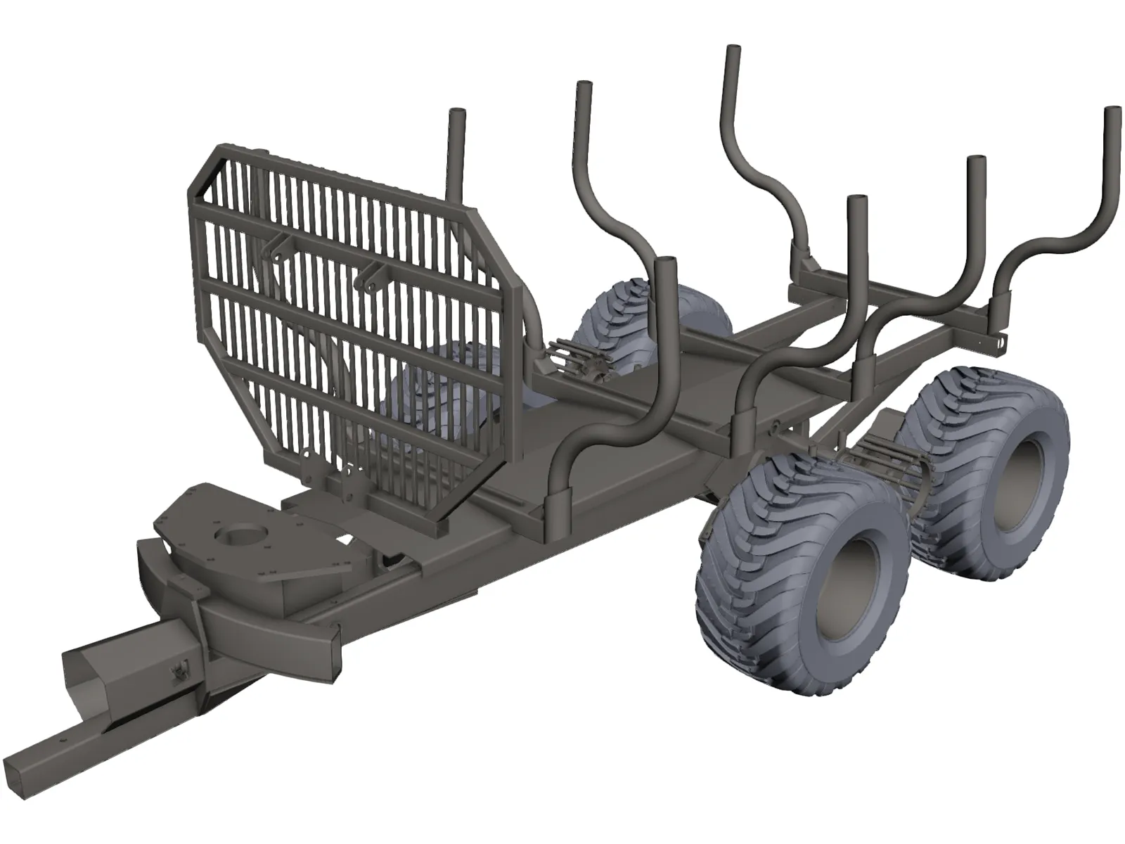 Logging Trailer 3D Model main preview