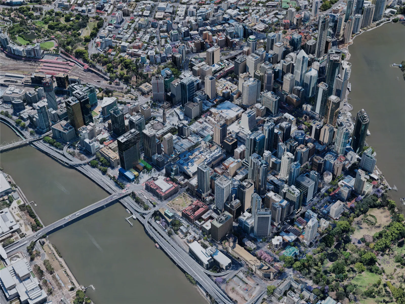 Brisbane City Center, Australia (2019) 3D Model main preview