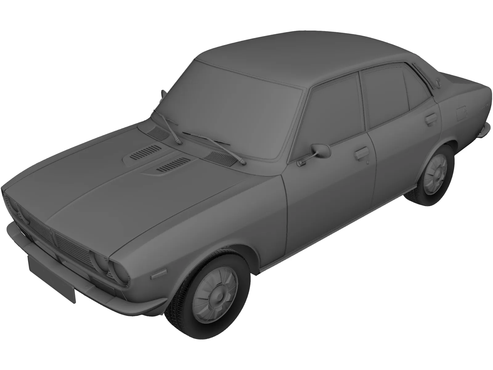 Mazda 616 4-Door Sedan (1974) 3D Model main preview