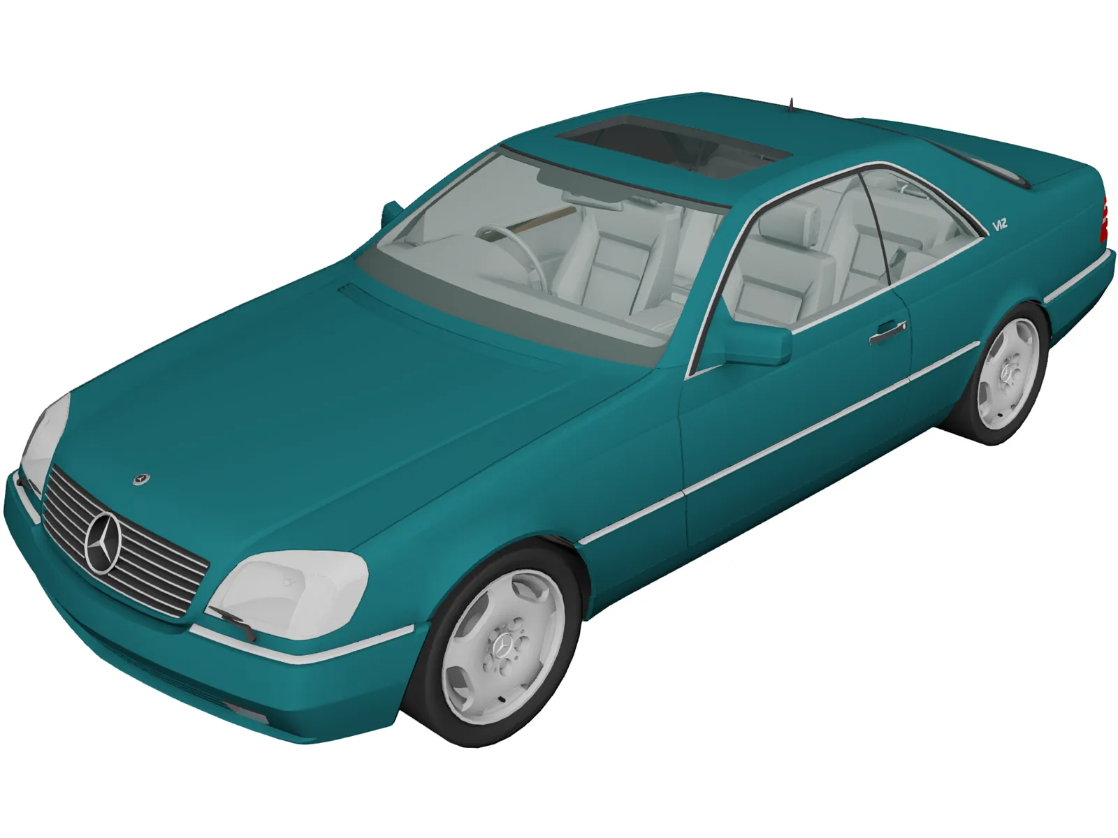 Mercedes-Benz CL600 (1998) 3D Model main preview