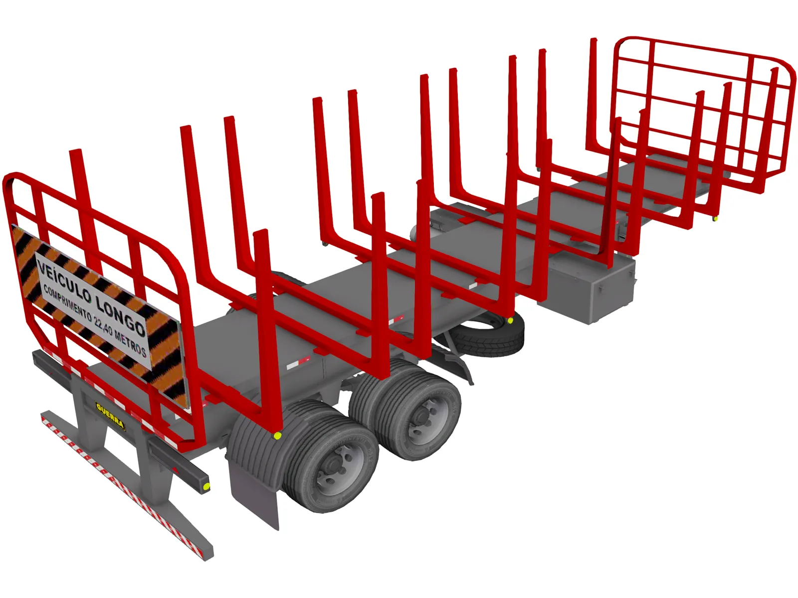 Wood Trailer 3D Model main preview