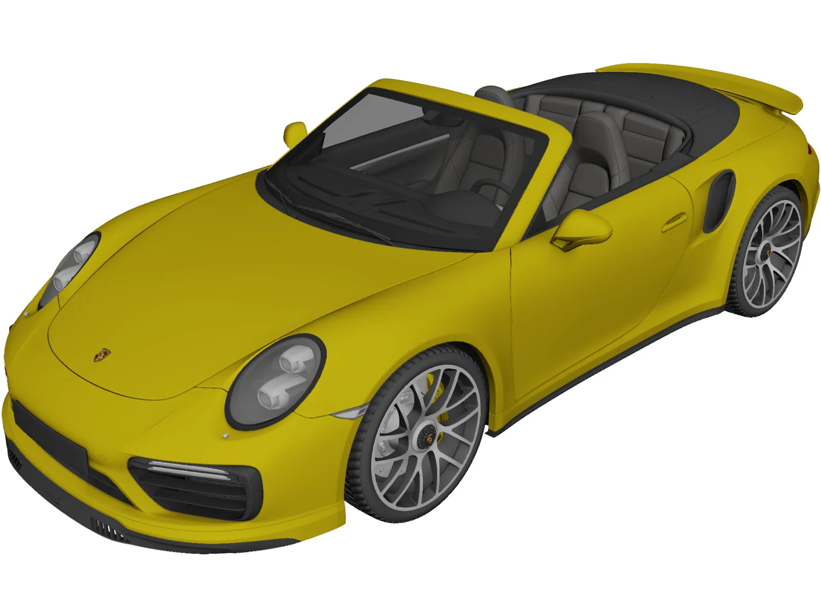 Porsche 911 Turbo S Convertible (2016) 3D Model main preview