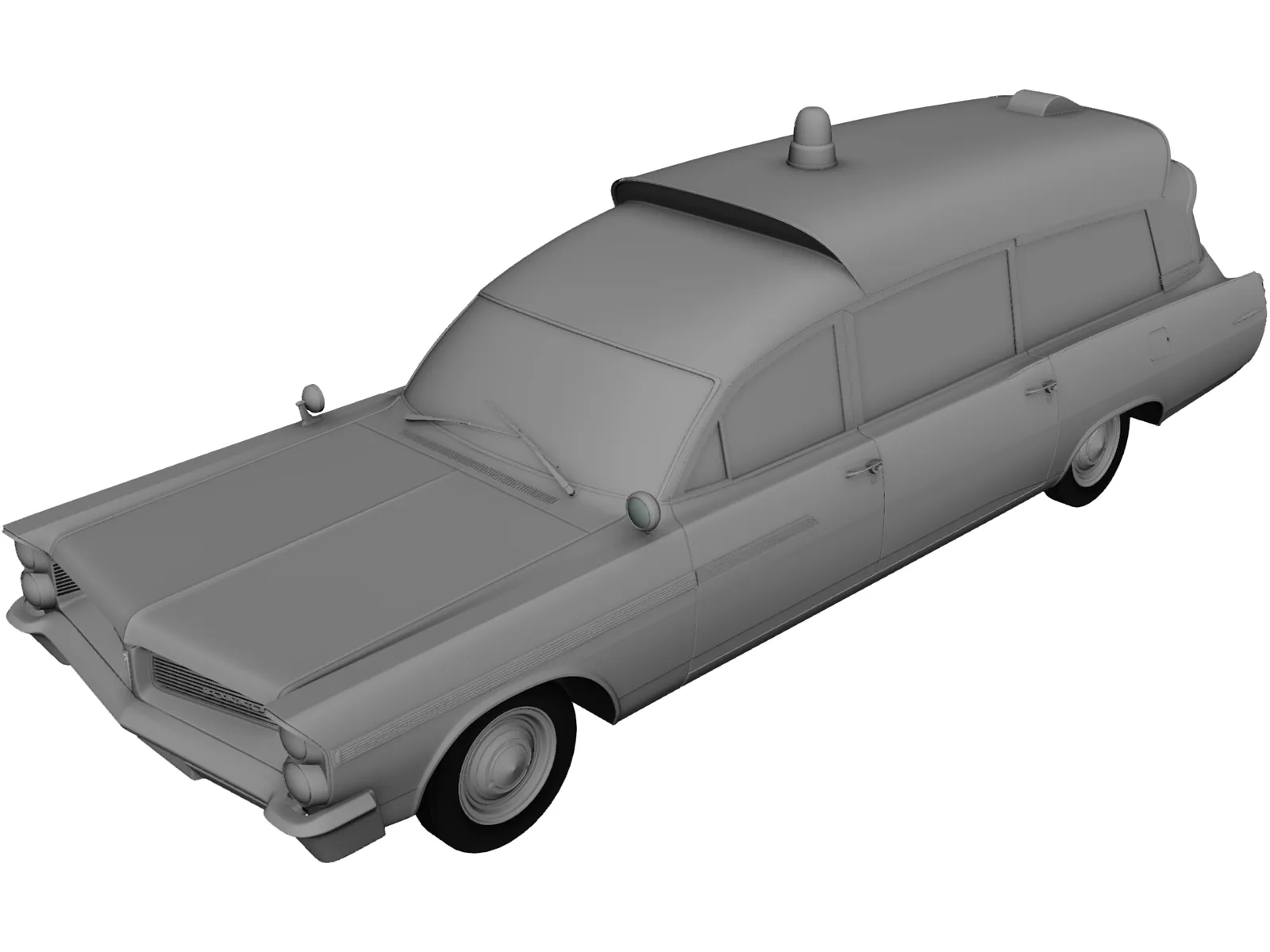 Pontiac Bonneville Ambulance (1963) 3D Model main preview