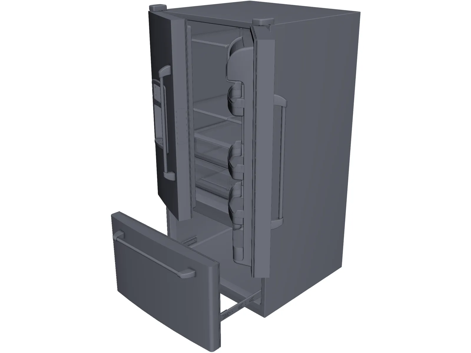 Refrigerator 3D Model main preview