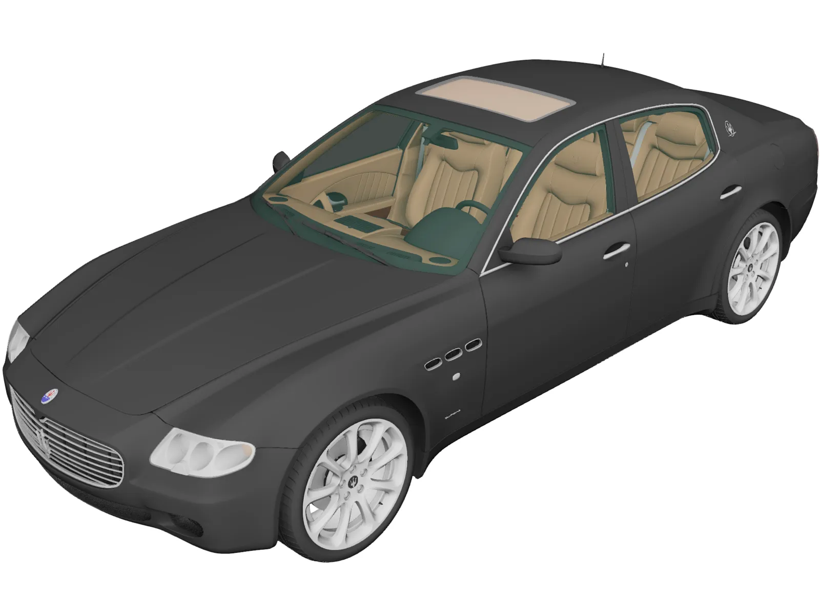 Maserati Quattroporte (2004) 3D Model main preview