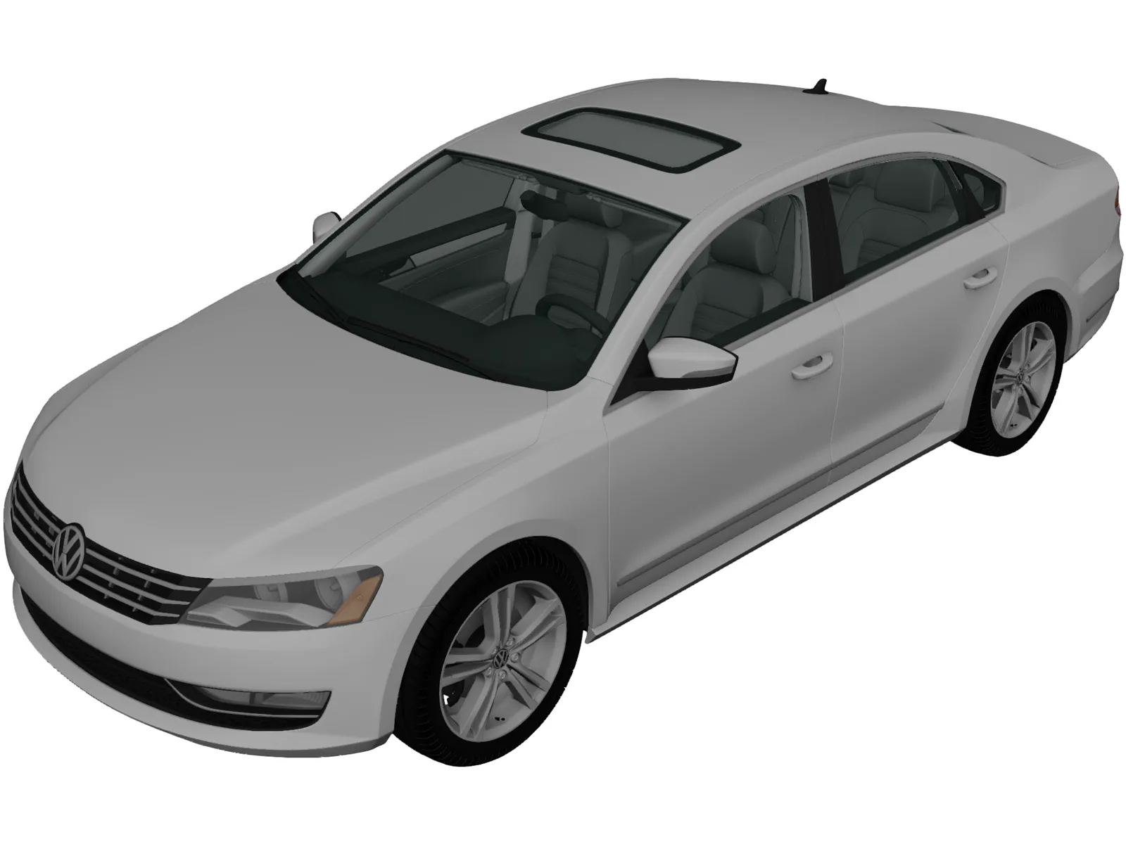 Volkswagen Passat B7 (2011) 3D Model main preview
