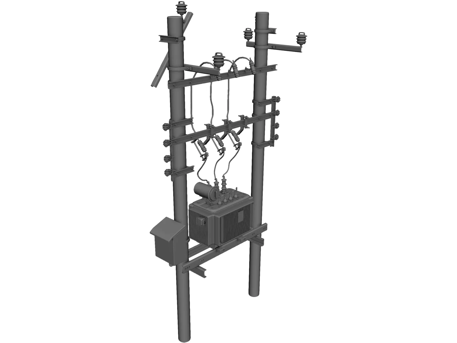 Electrical Transformator 3D Model main preview