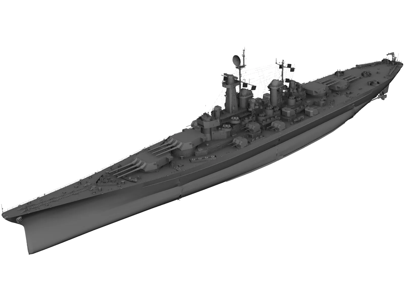 Montana Class Battleship 3D Model main preview