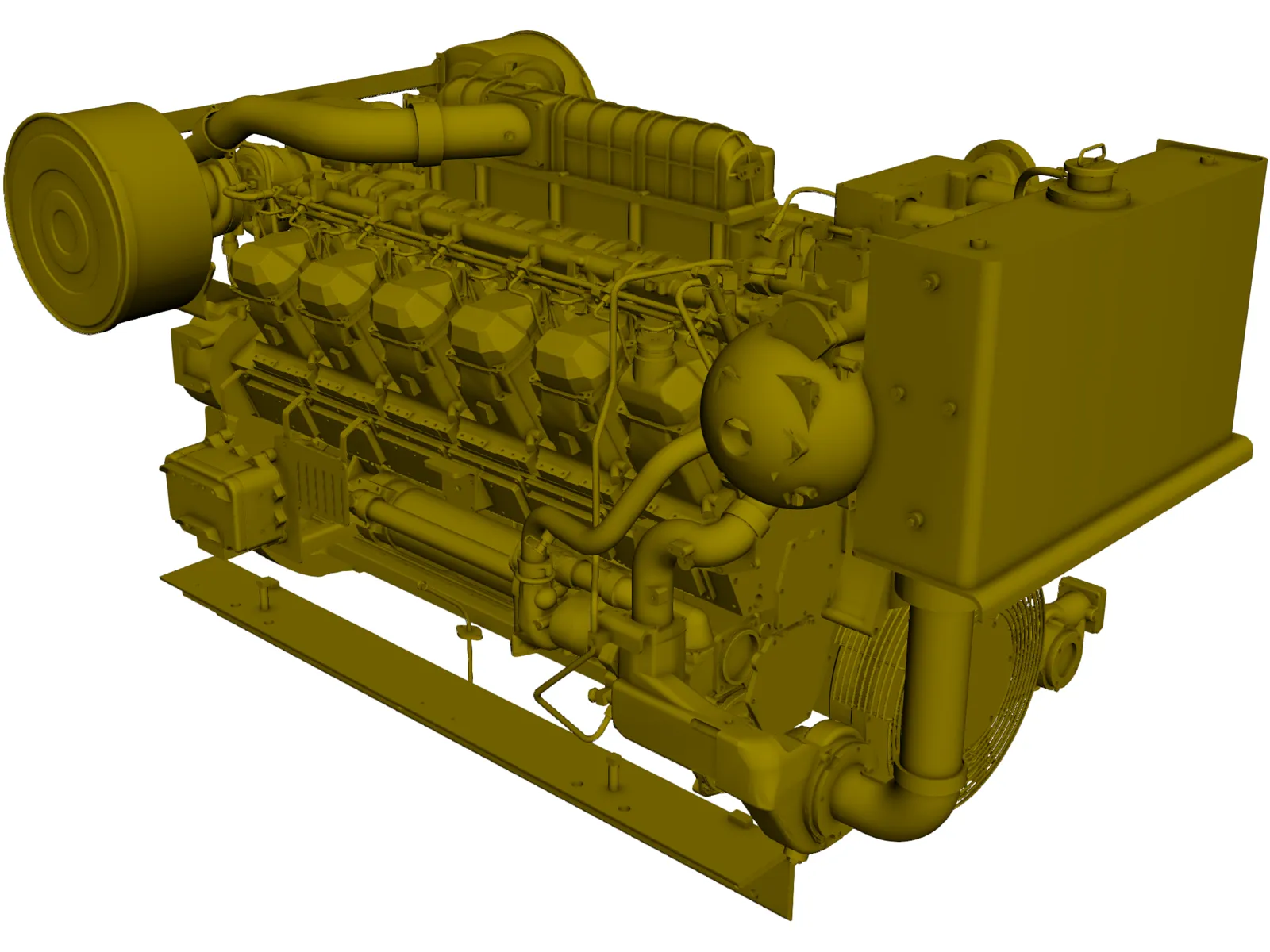 Caterpillar 3512 Generator Engine 3D Model main preview