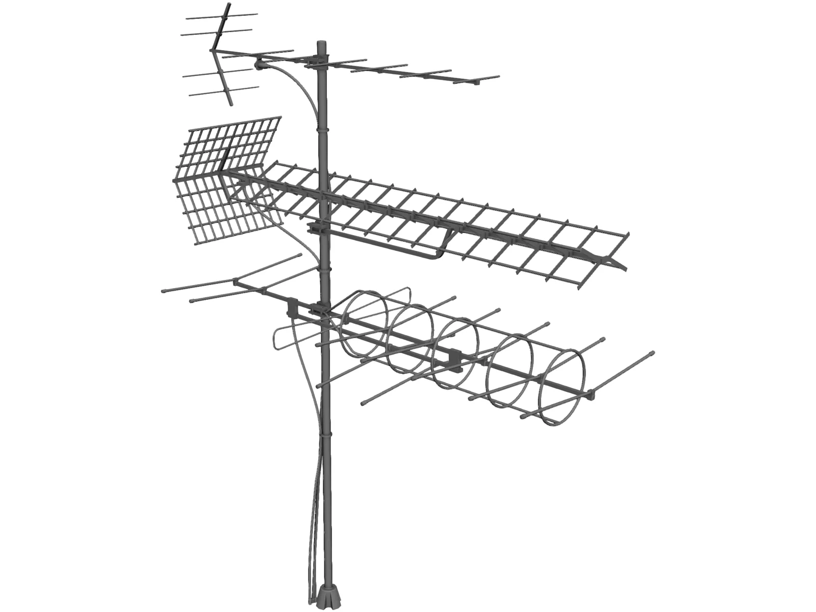 Aerial TV Antenna 3D Model main preview
