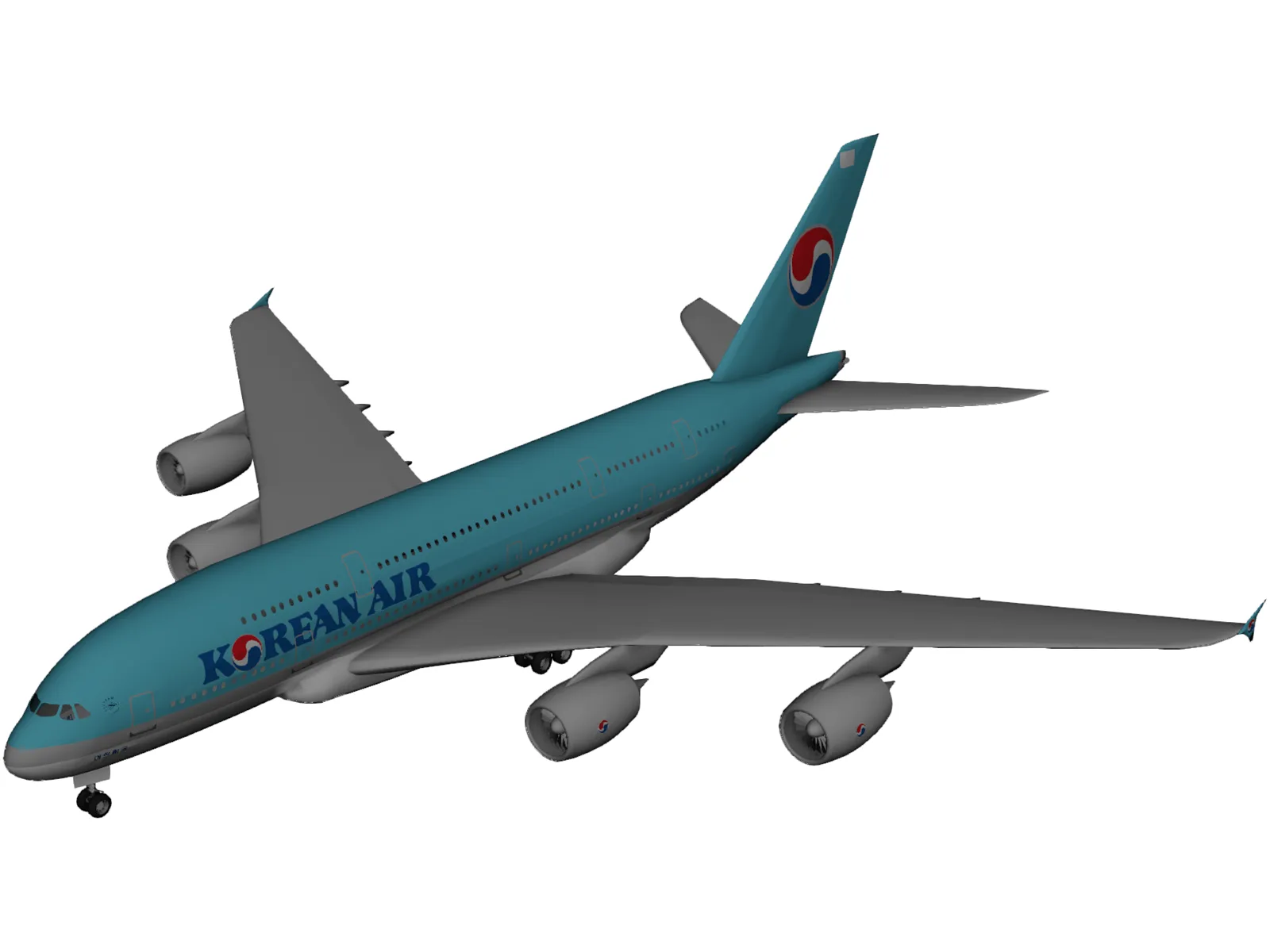 Airbus A380 Korean Air 3D Model main preview