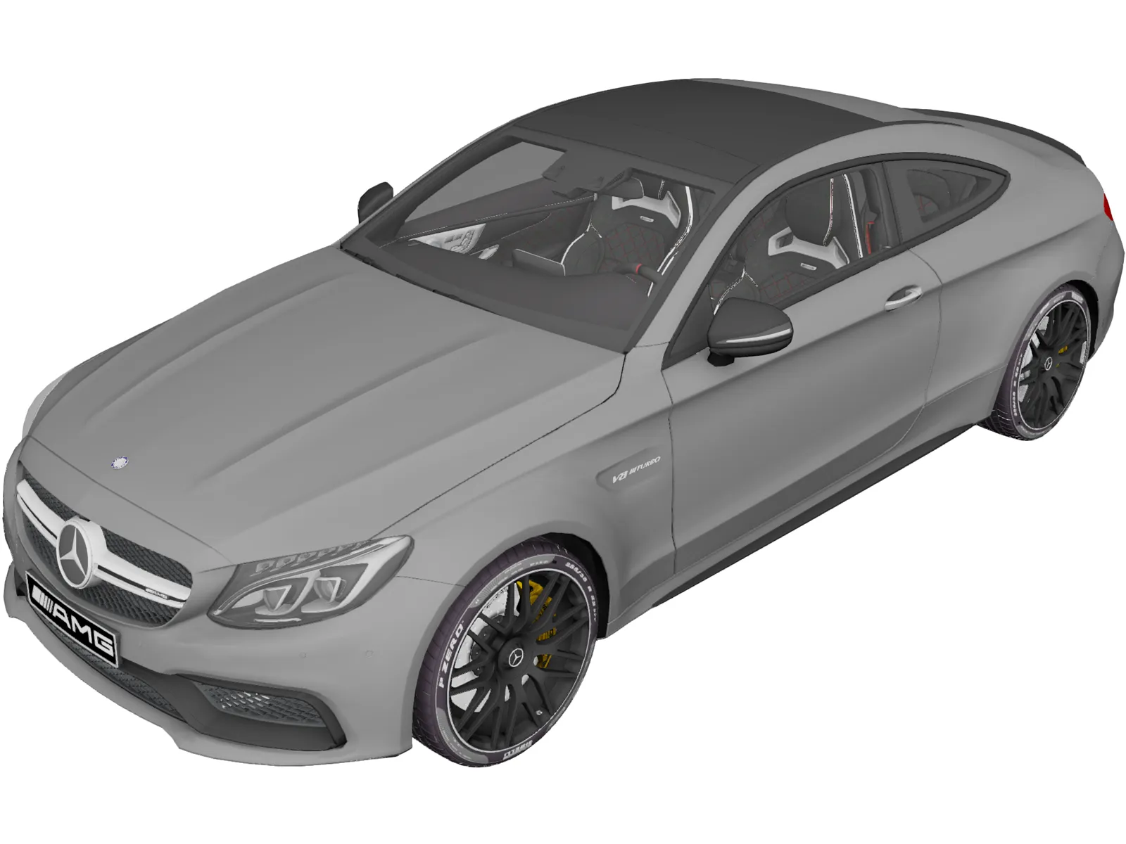 Mercedes-AMG C63S Coupe (2016) 3D Model main preview