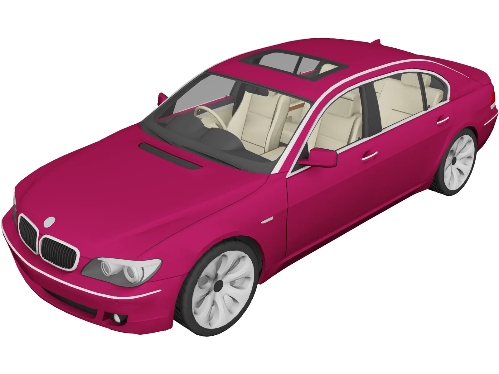 BMW 740Li (2006) 3D Model main preview