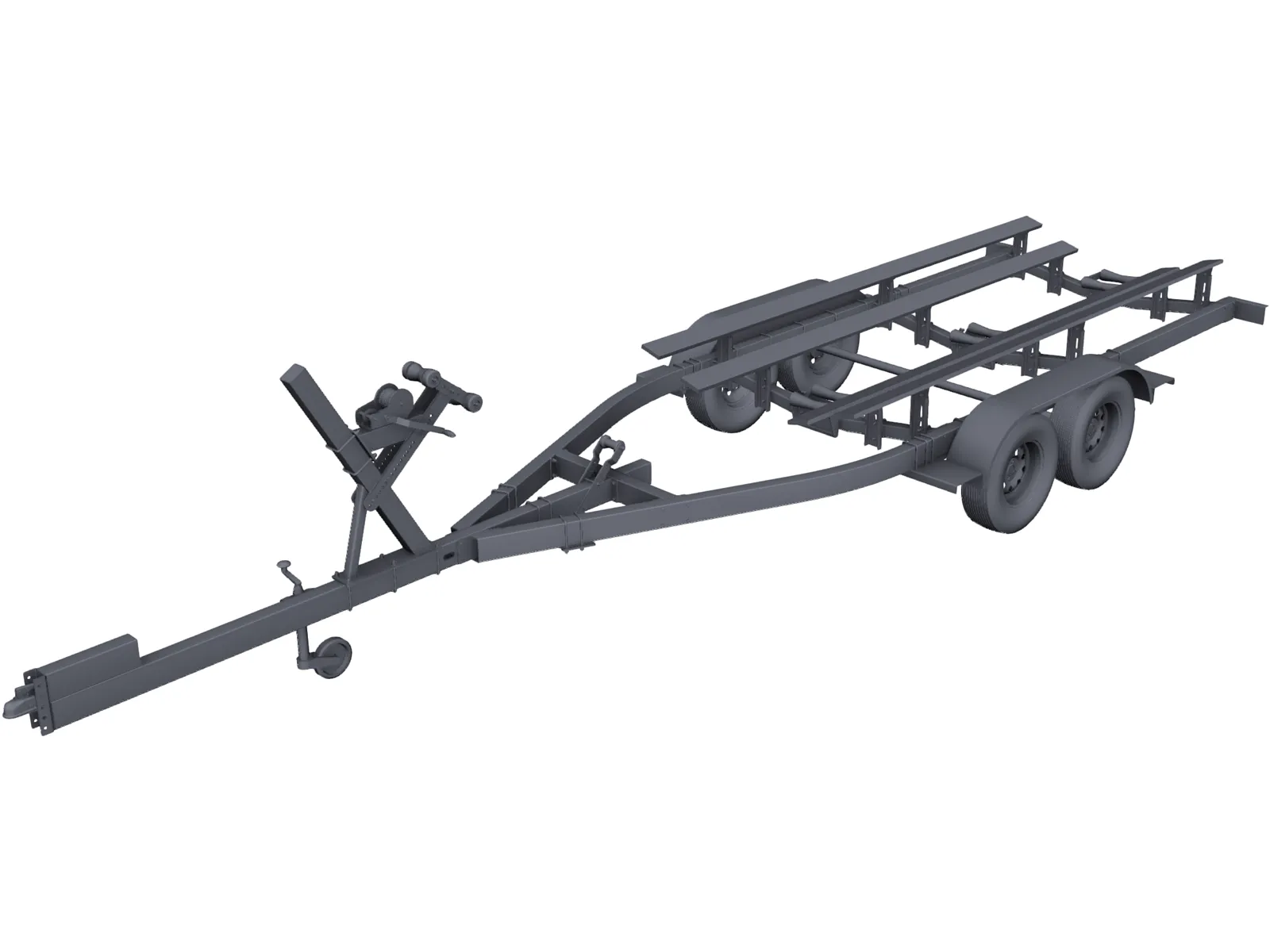 Boat Trailer 3D Model main preview
