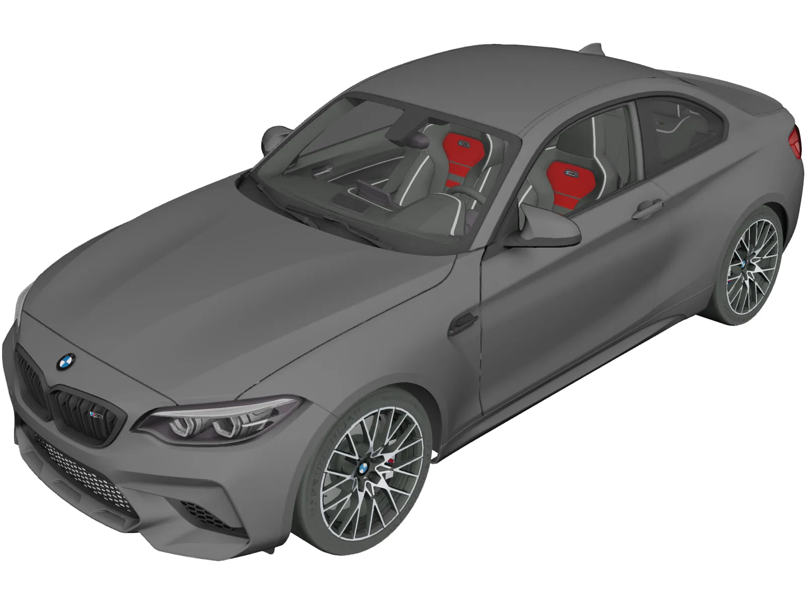 BMW M2 Competition (2018) 3D Model main preview
