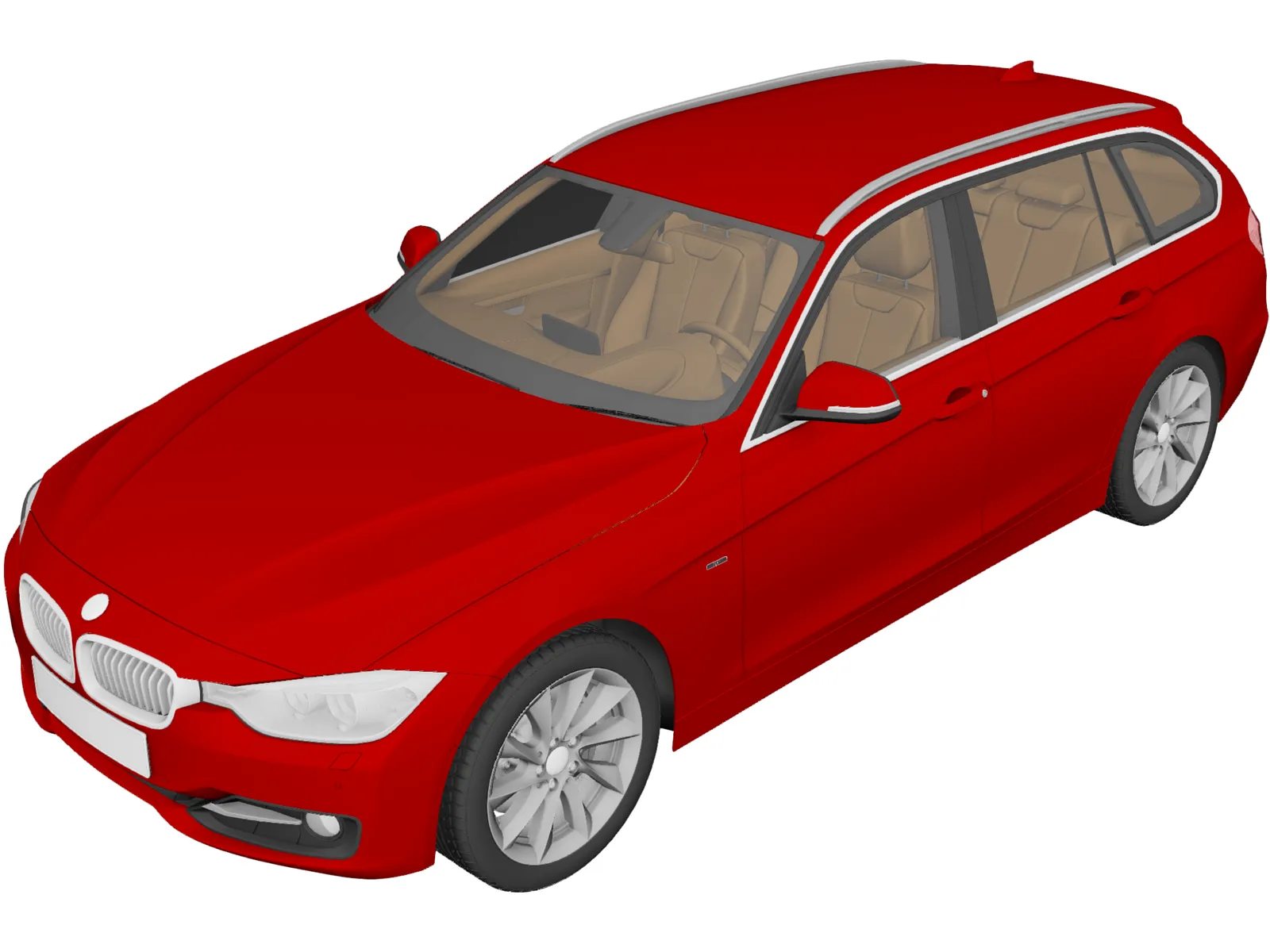 BMW 335i Touring [F31] (2012) 3D Model main preview