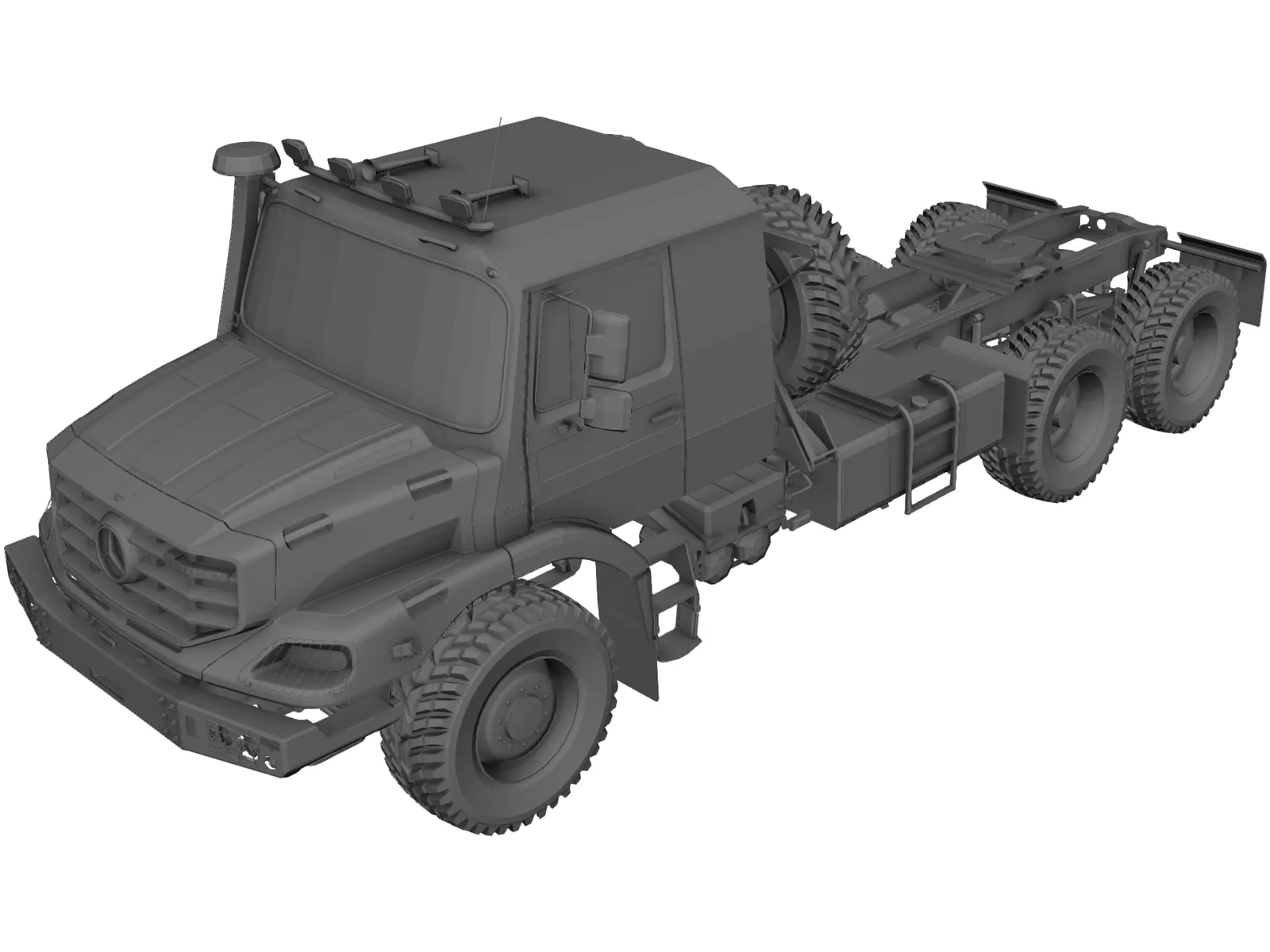 Mercedes-Benz Zetros 6x6 Truck 3D Model main preview