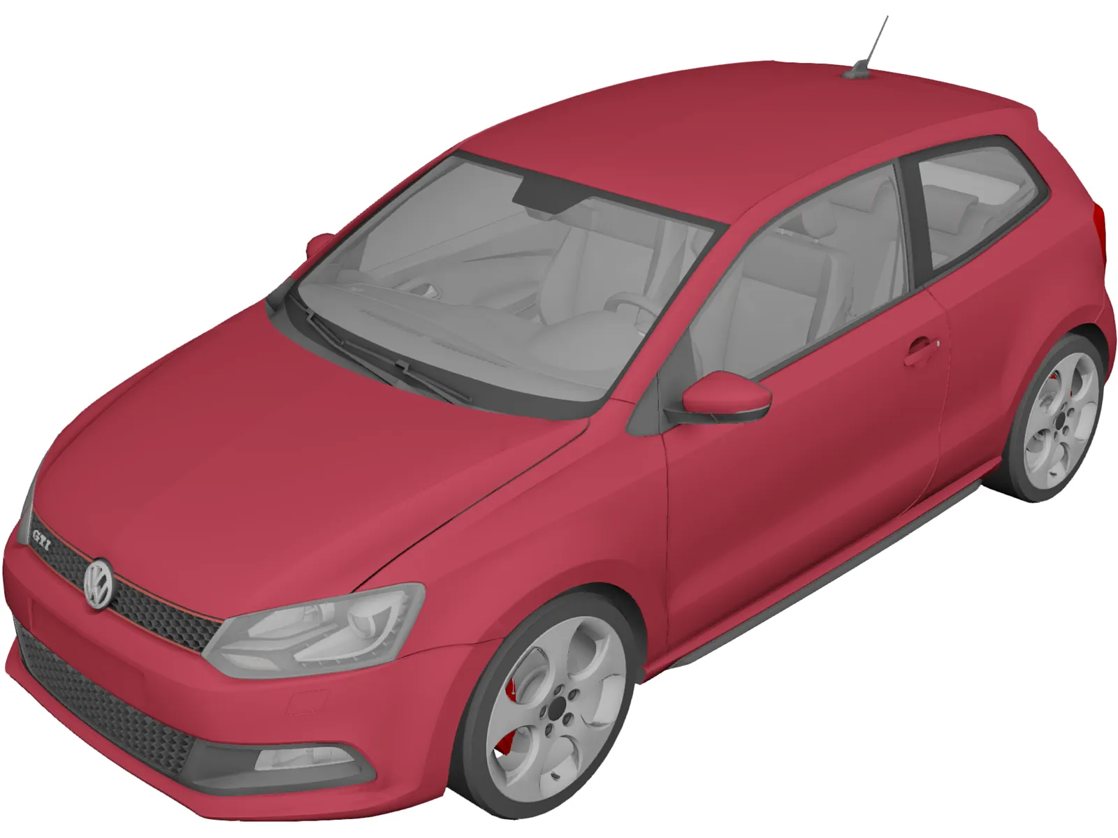 Volkswagen Polo GTI (2012) 3D Model main preview