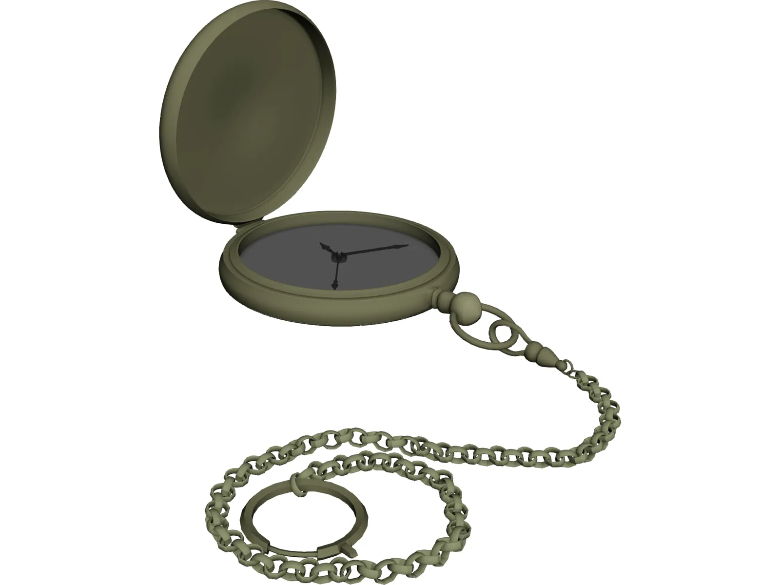 Golden Pocketwatch 3D Model main preview