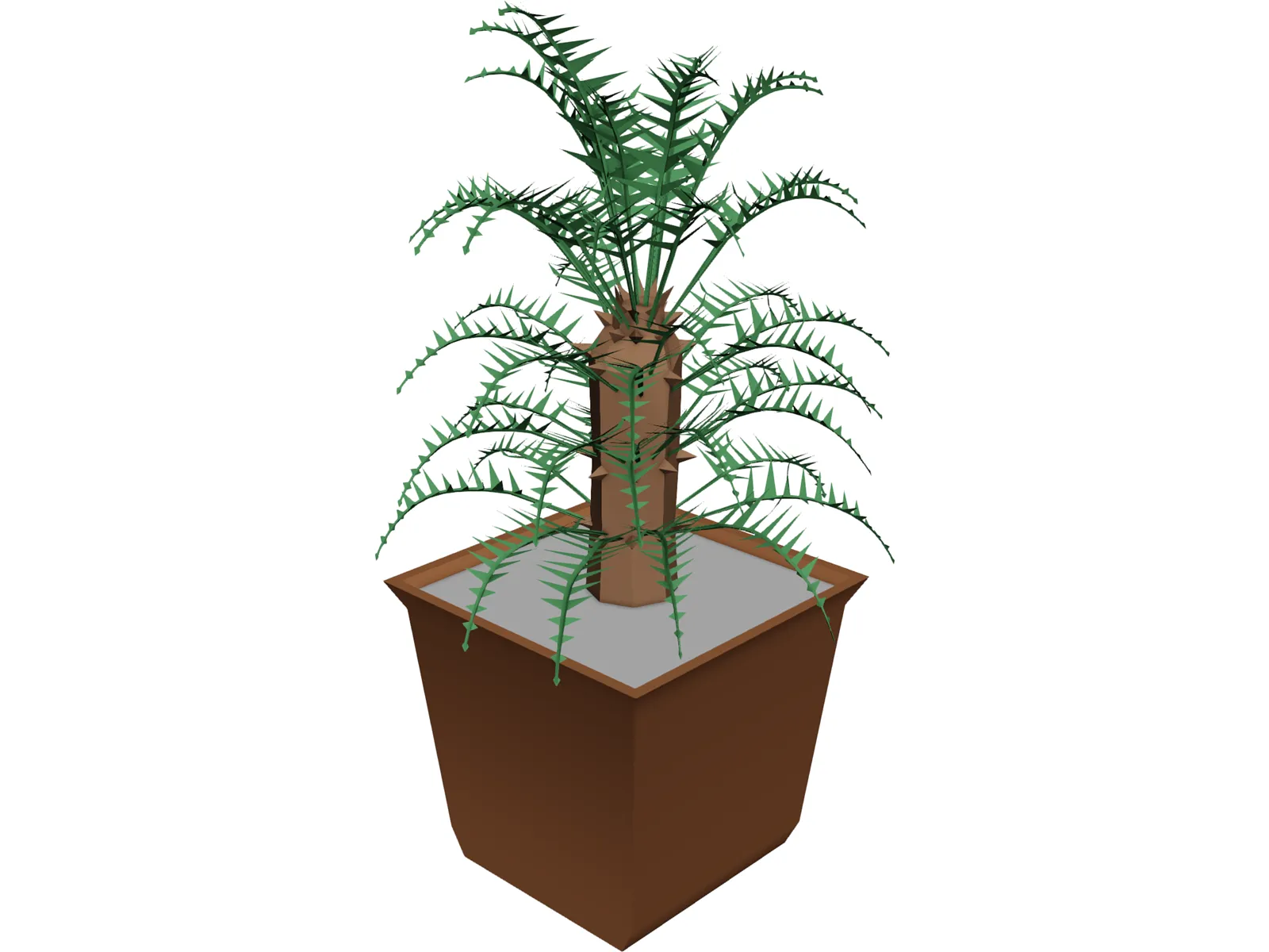 Cica Palm Tree with Sisal Vase 3D Model main preview