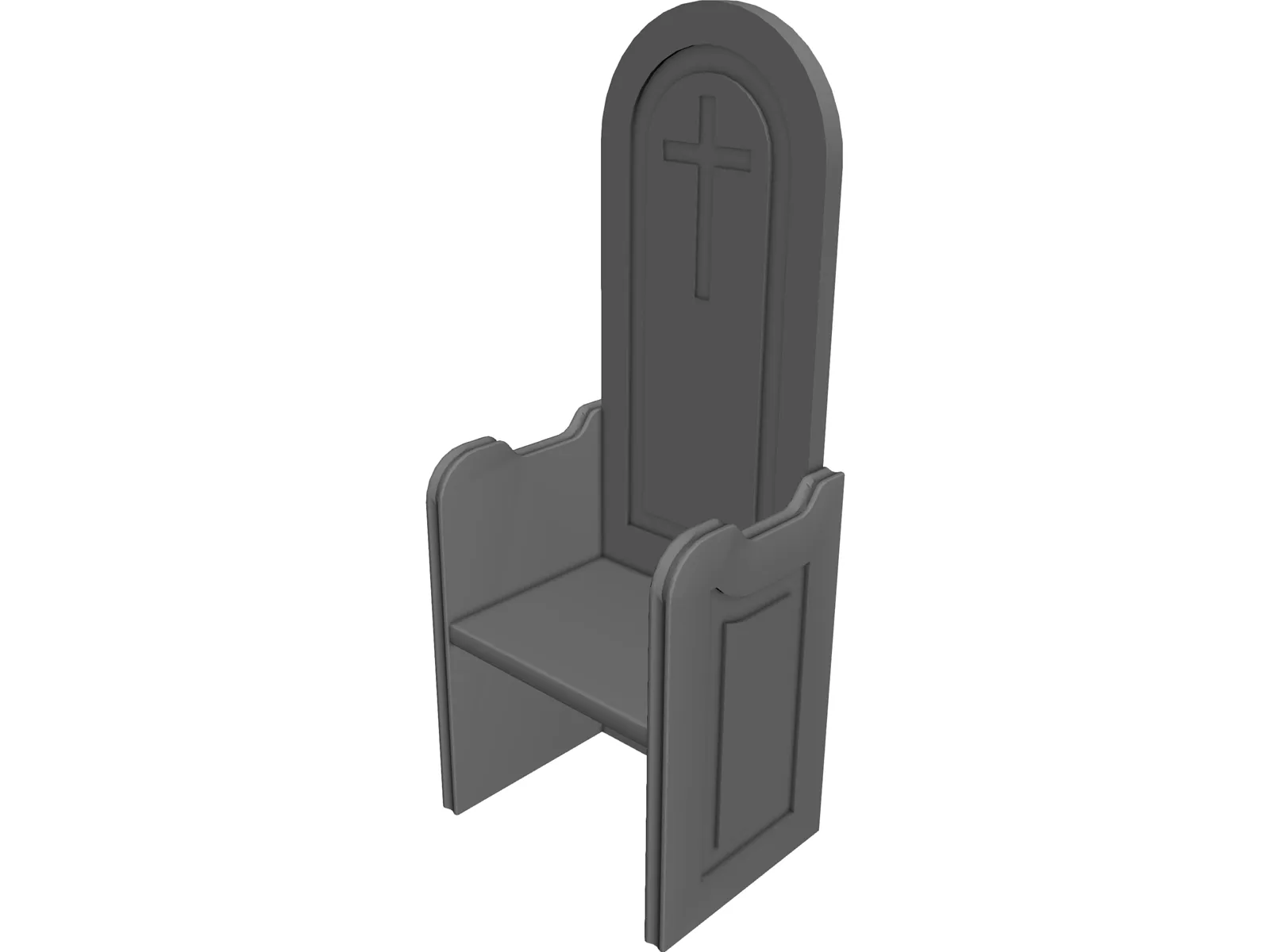 Church Chair 3D Model main preview