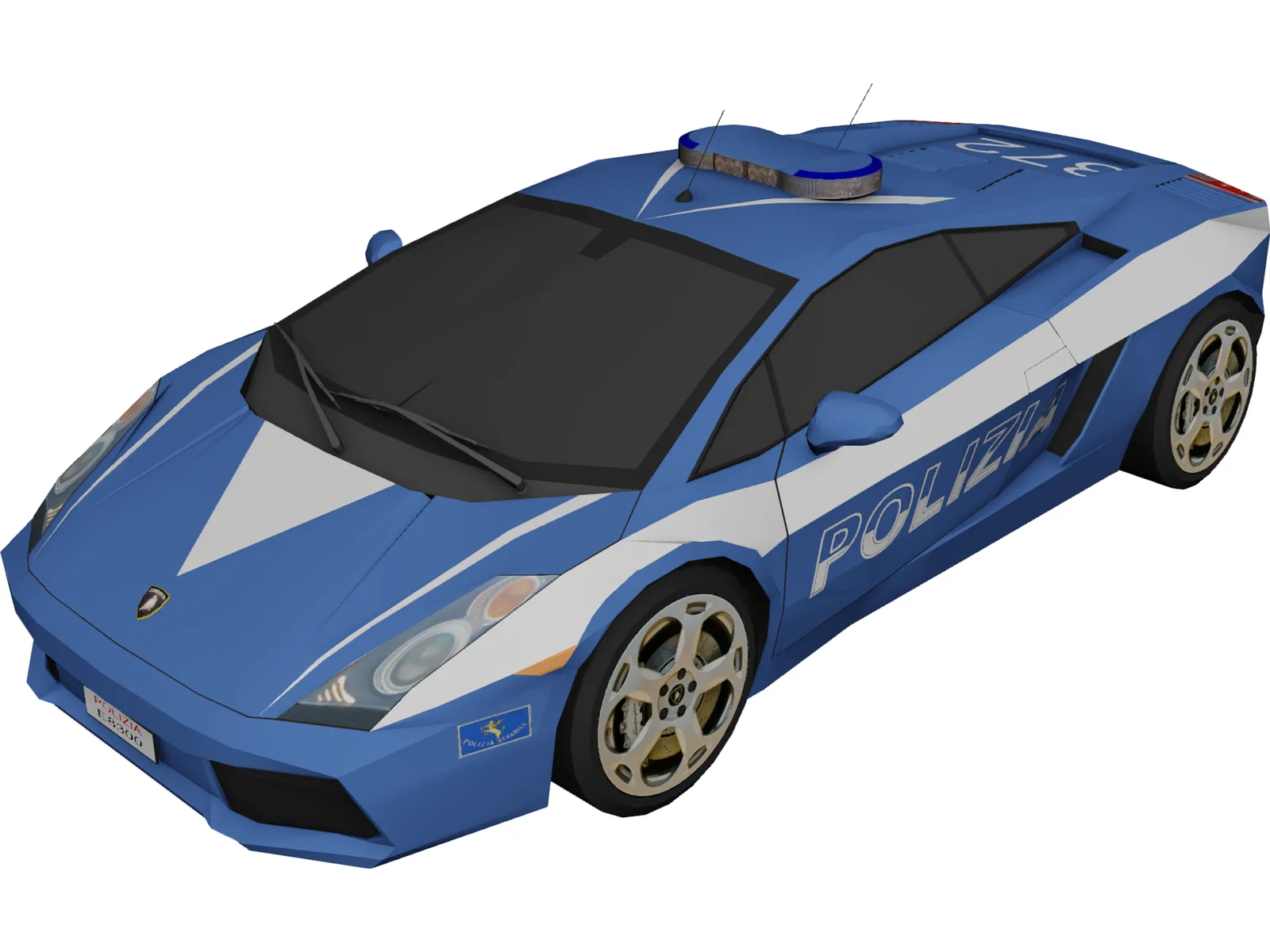 Lamborghini Gallardo Italian Police 3D Model main preview