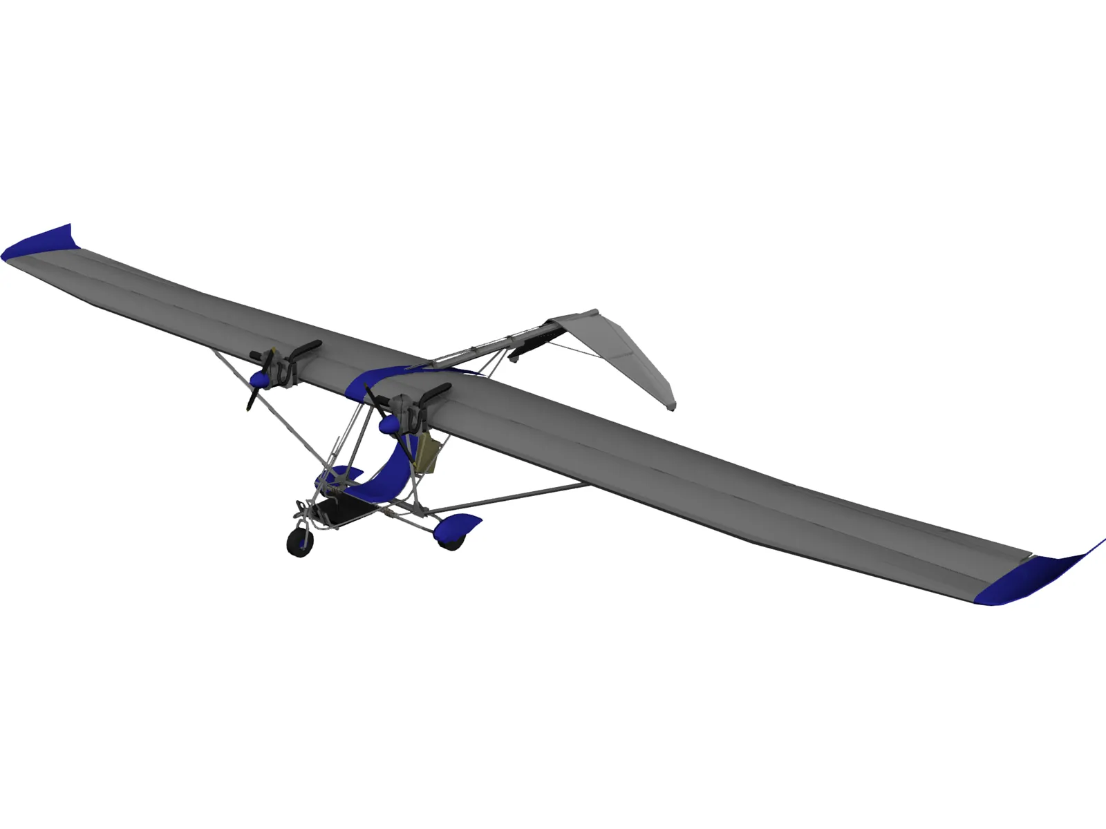 Glider Airplane 3D Model main preview