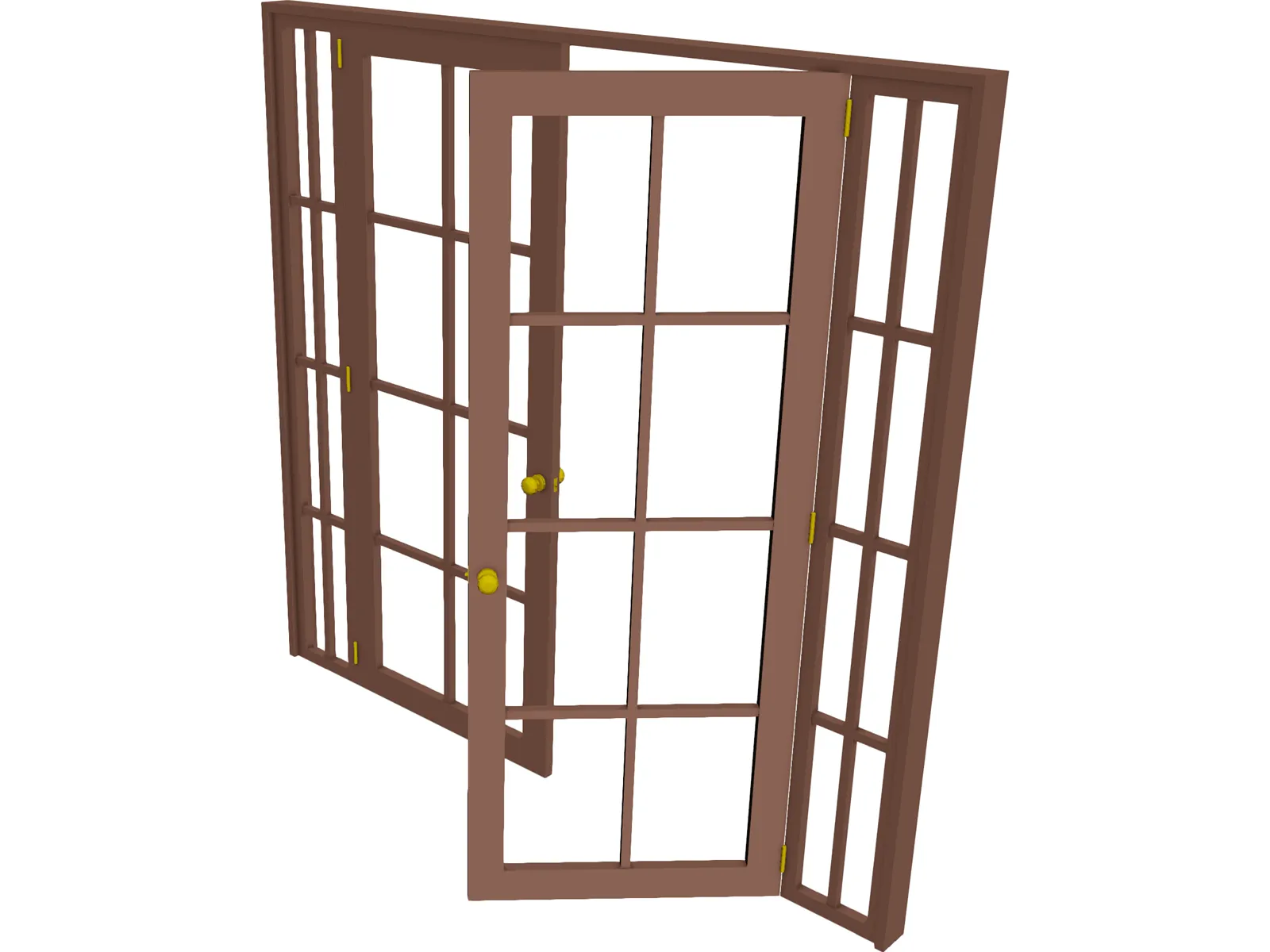 French Doors 3D Model main preview