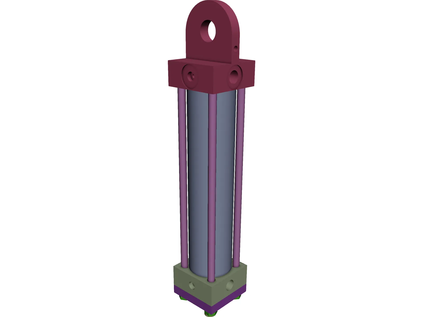 Hydraulic Piston 3D Model main preview