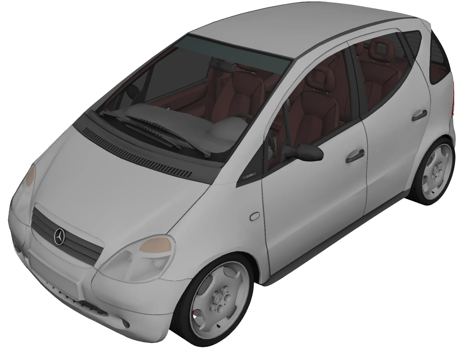 Mercedes-Benz A160 (1997) 3D Model main preview