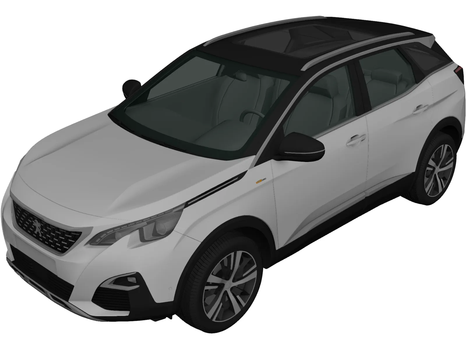 Peugeot 3008 (2016) 3D Model main preview