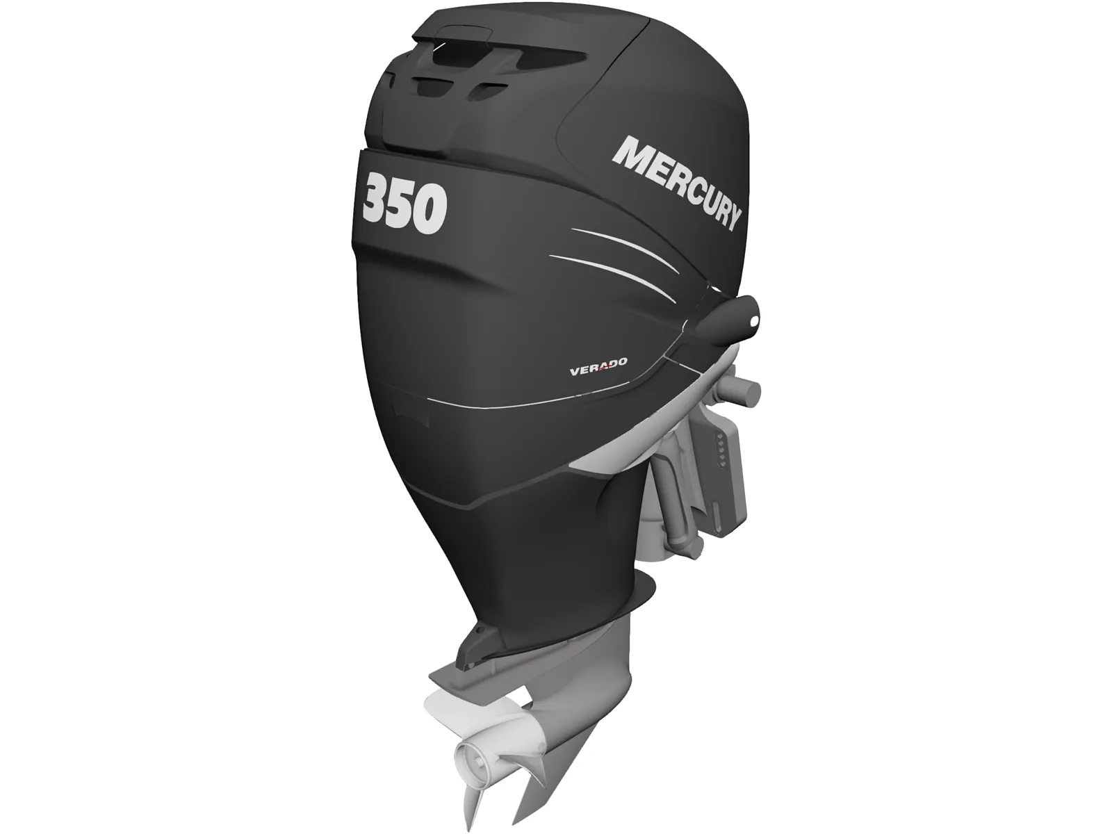 Mercury 350 Outboard Engine 3D Model main preview