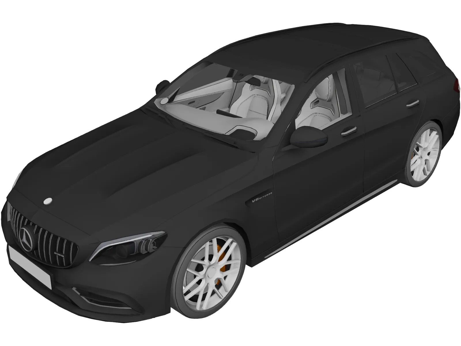 Mercedes-AMG C63S Estate (2020) 3D Model main preview