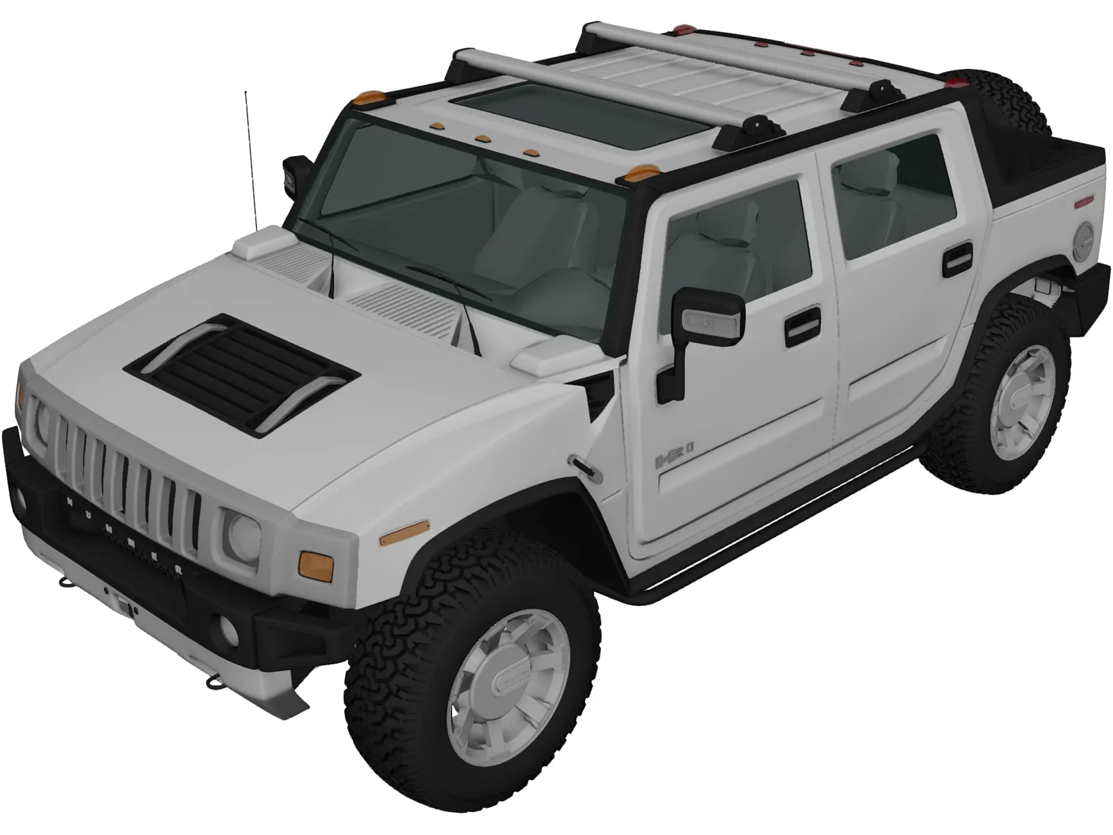Hummer H2 (2011) 3D Model main preview
