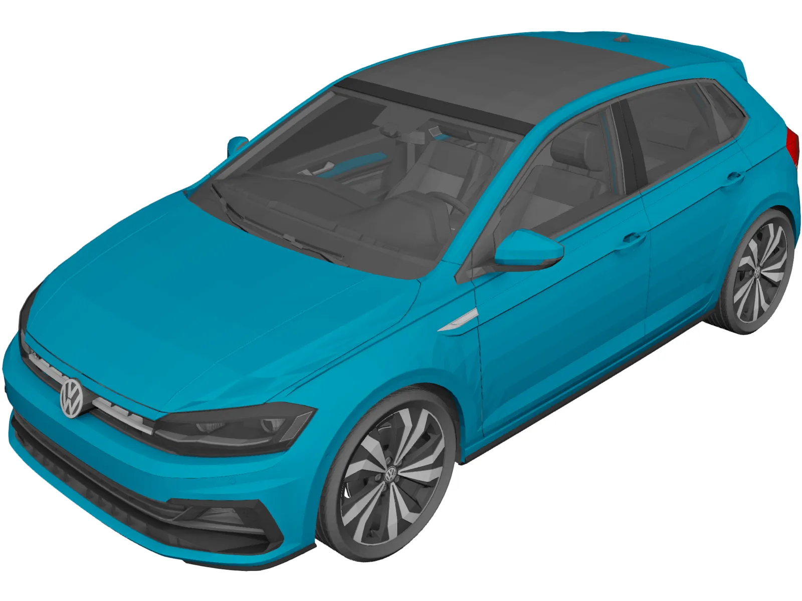 Volkswagen Polo R-line DSG (2018) 3D Model main preview