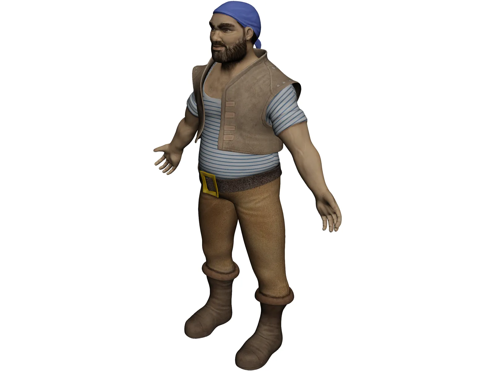 Muscular Pirate 3D Model main preview