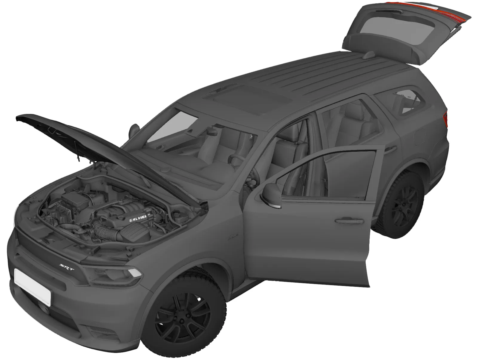 Dodge Durango SRT (2018) 3D Model main preview