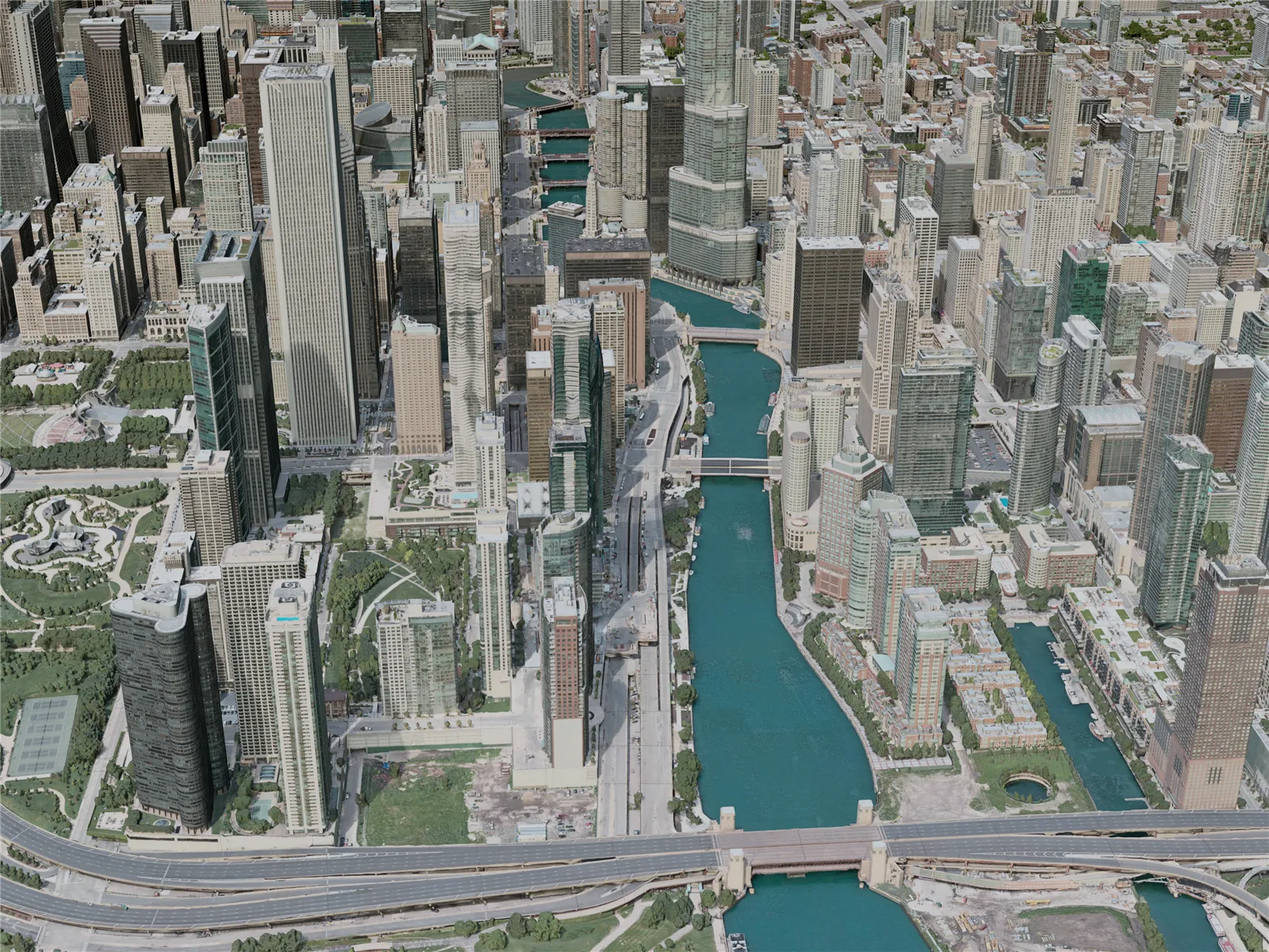Chicago City, USA (2020) 3D Model main preview