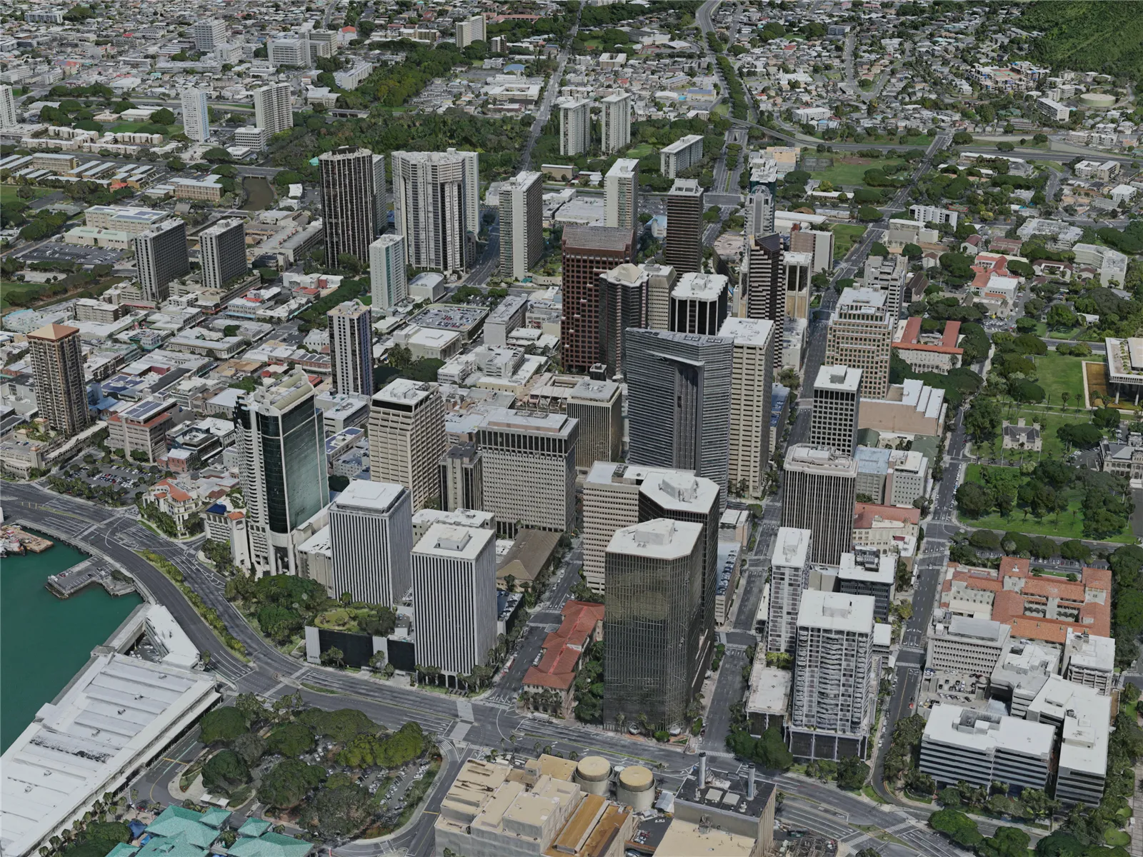 Honolulu City, HI, USA (2020) 3D Model main preview