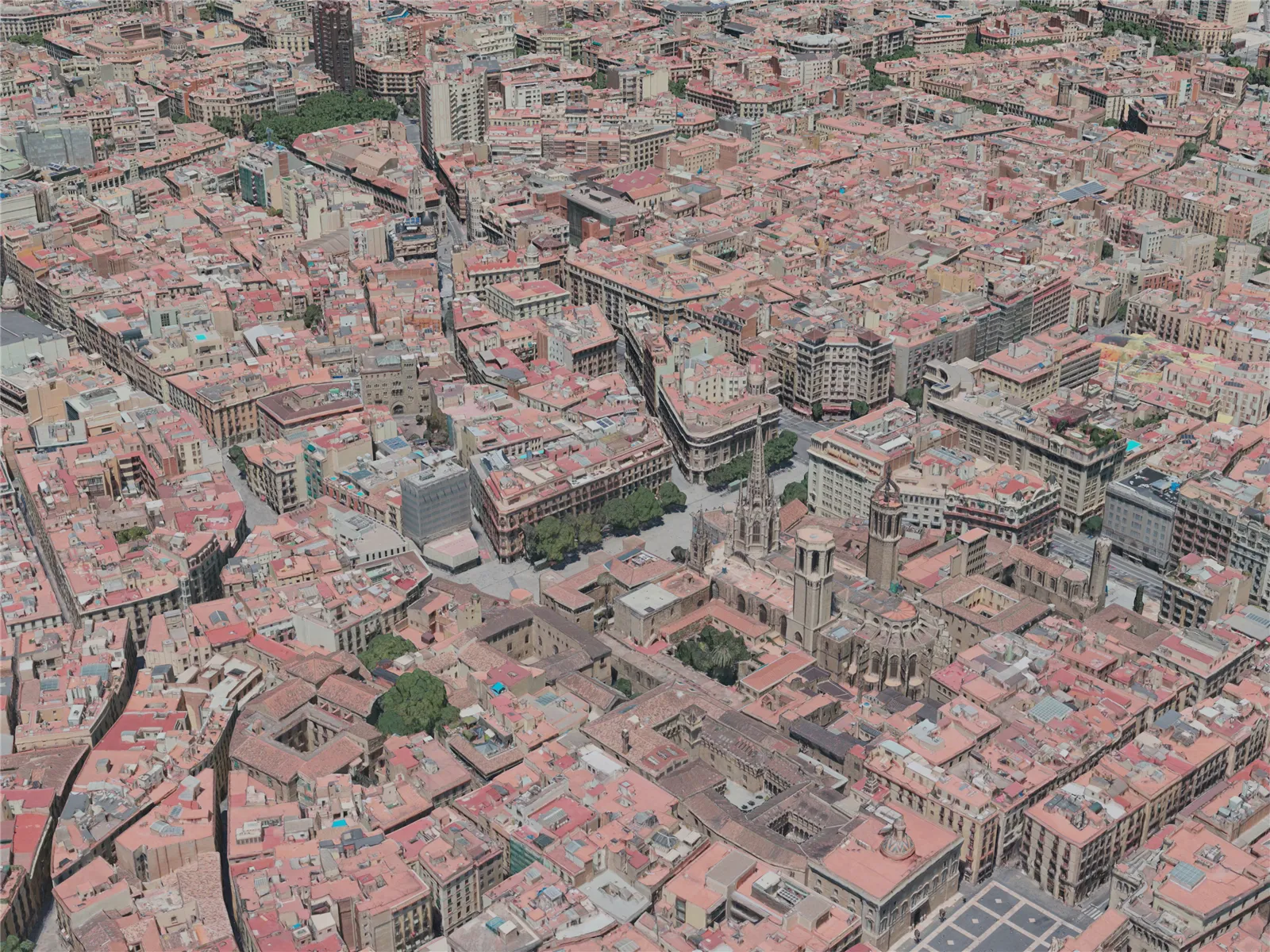 Barcelona City, Spain (2020) 3D Model main preview