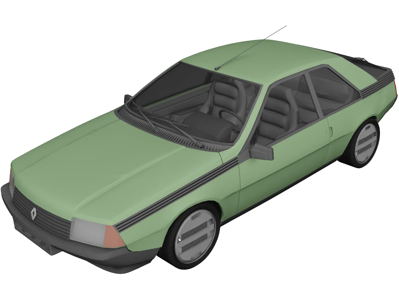 Renault Fuego (1980) 3D Model main preview