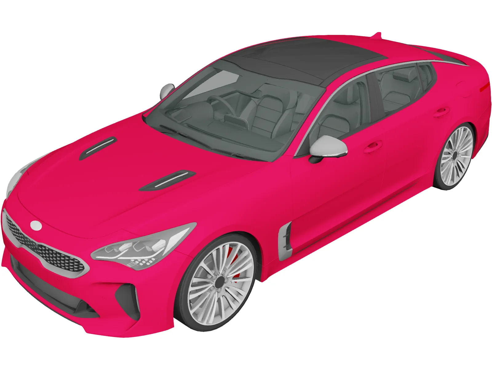 Kia Stinger GT (2017) 3D Model main preview