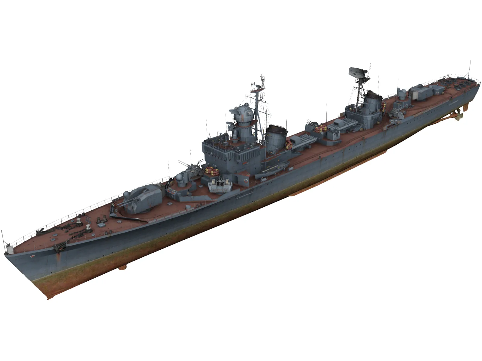 Soviet Destroyer Neustrashimy 3D Model main preview
