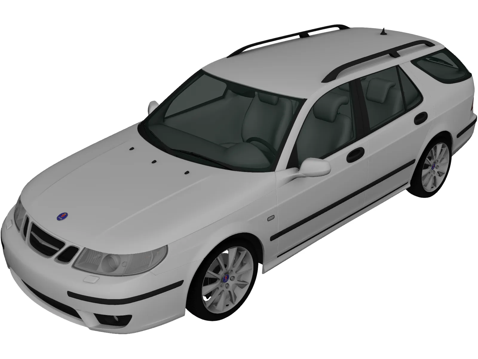 Saab 9-5 Aero Wagon (2005) 3D Model main preview