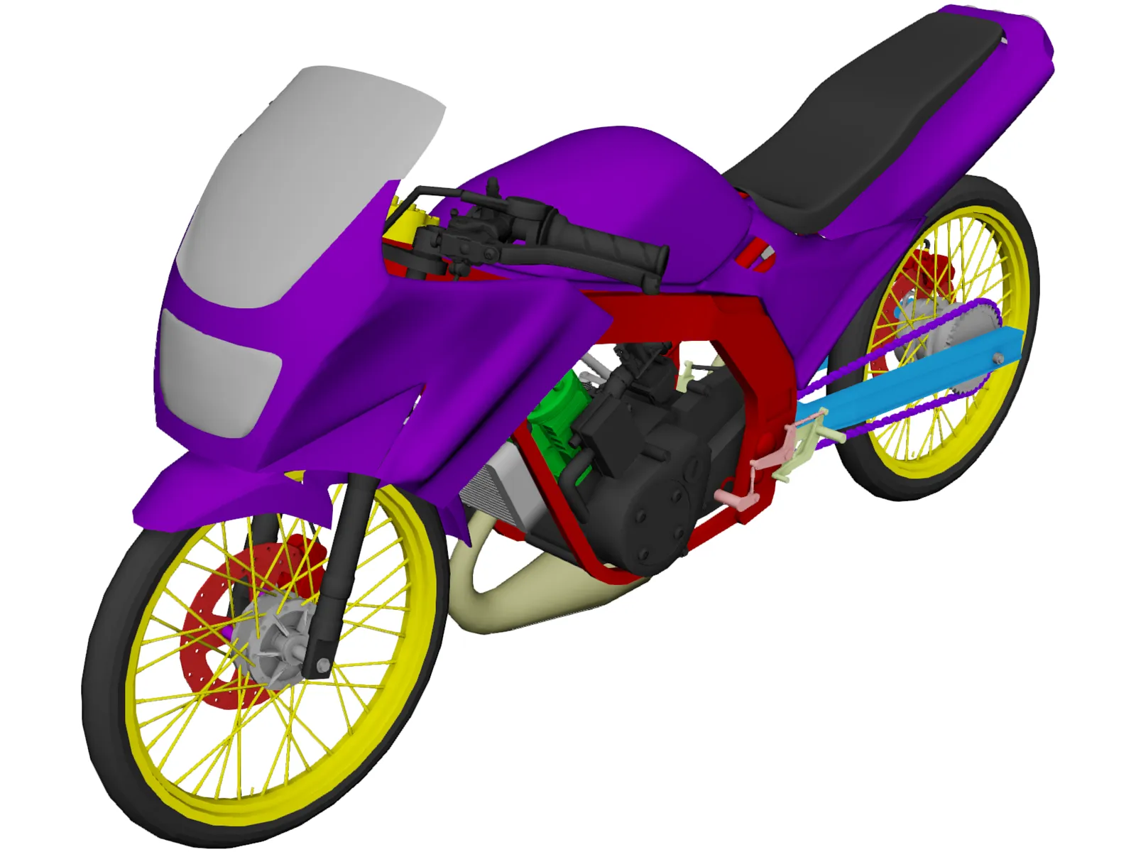 Kawasaki Serpico 150 3D Model main preview
