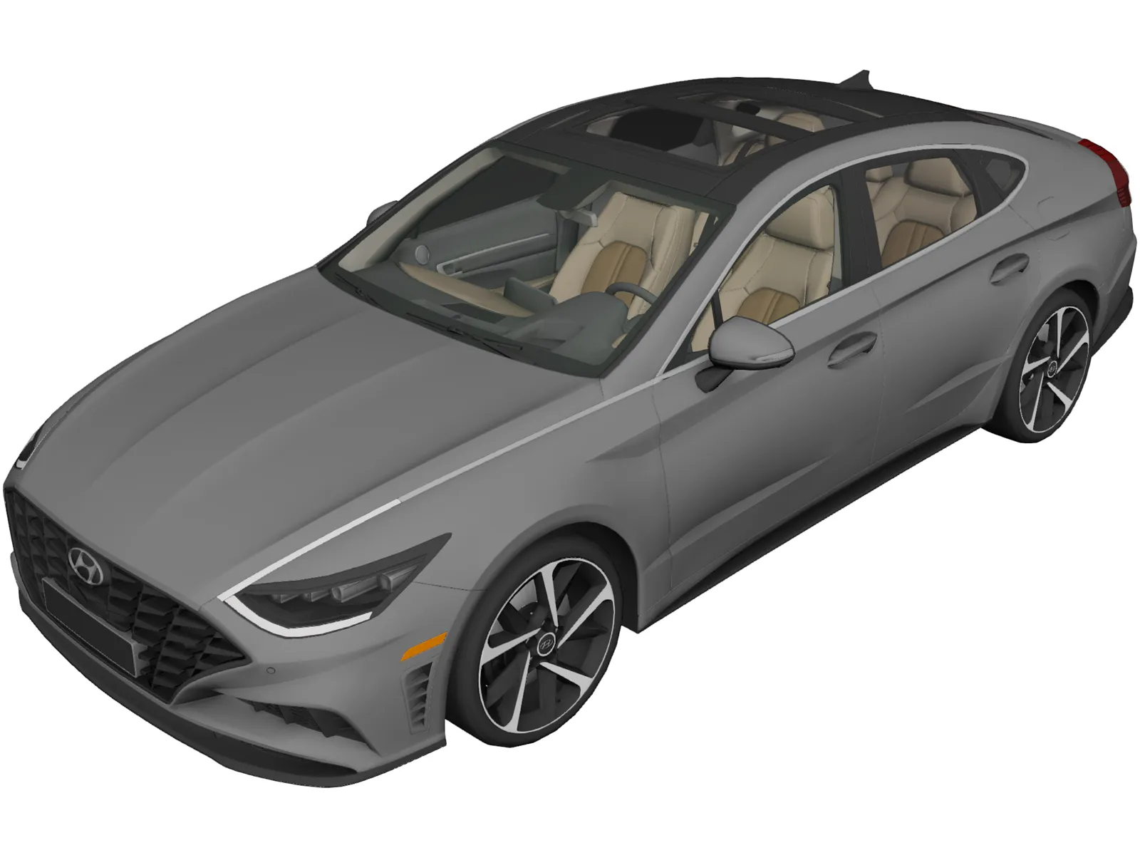 Hyundai Sonata Turbo (2020) 3D Model main preview