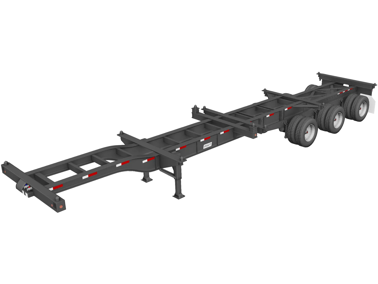 Trailer Semi Pratt GN2040EZ Container Chassis 40ft (2018) 3D Model main preview