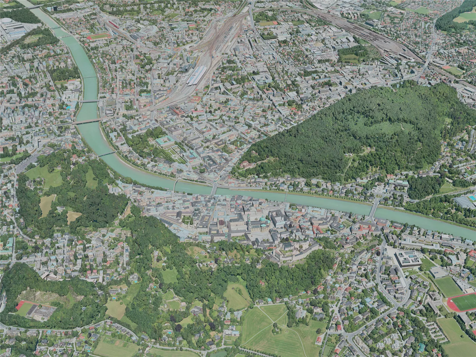 Salzburg City, Austria (2020) 3D Model main preview