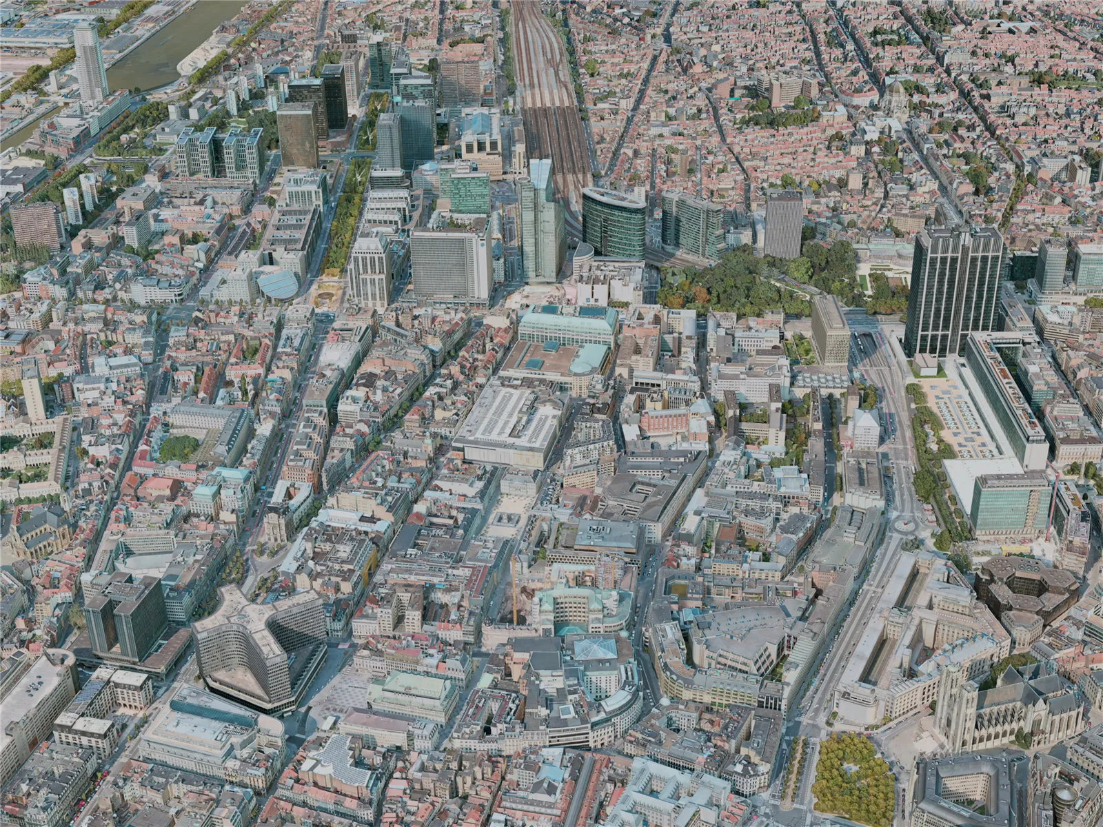 Brussels City, Belgium (2020) 3D Model main preview