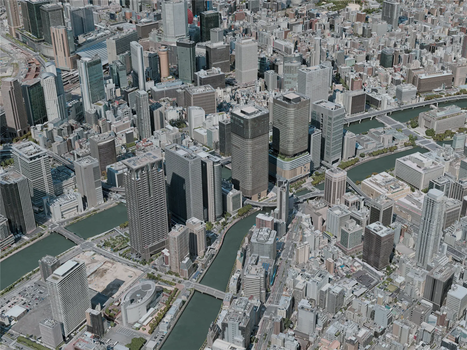 Osaka City, Japan (2020) 3D Model main preview